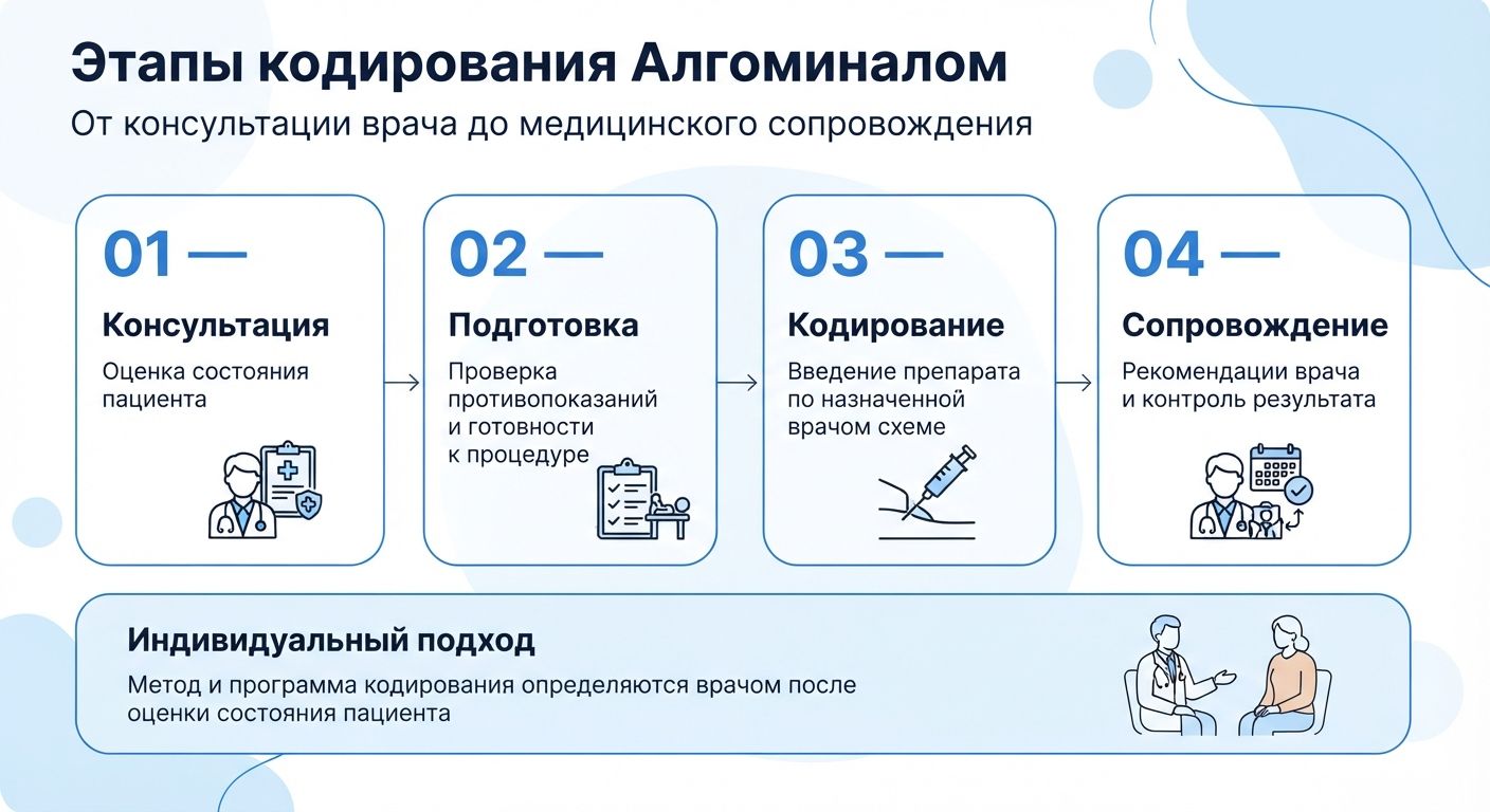Кодирование препаратом «Алгоминал» в Арысе инфографика